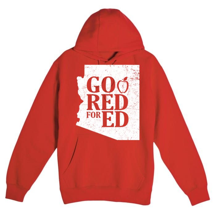 Go Red For Ed Distressed Premium Pullover Hoodie