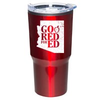 Go Red For Ed Distressed Tumbler