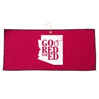 Go Red For Ed Distressed Large Microfiber Waffle Golf Towel