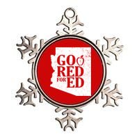 Go Red For Ed Distressed Metallic Star Ornament
