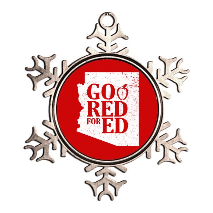 Go Red For Ed Distressed Metallic Star Ornament