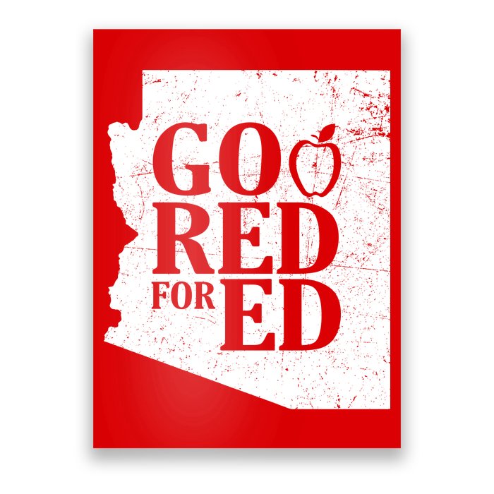 Go Red For Ed Distressed Poster