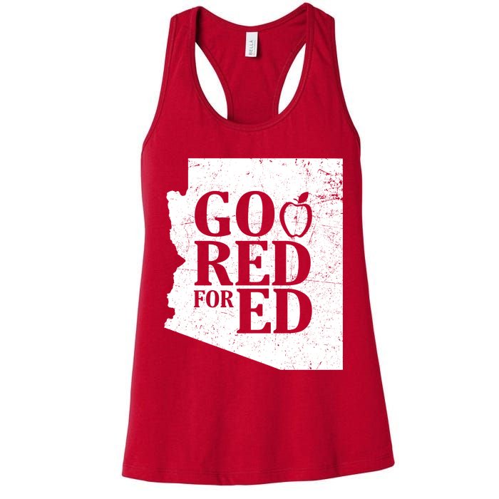Go Red For Ed Distressed Womens Tank Top