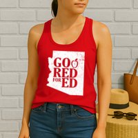 Go Red For Ed Distressed Womens Tank Top