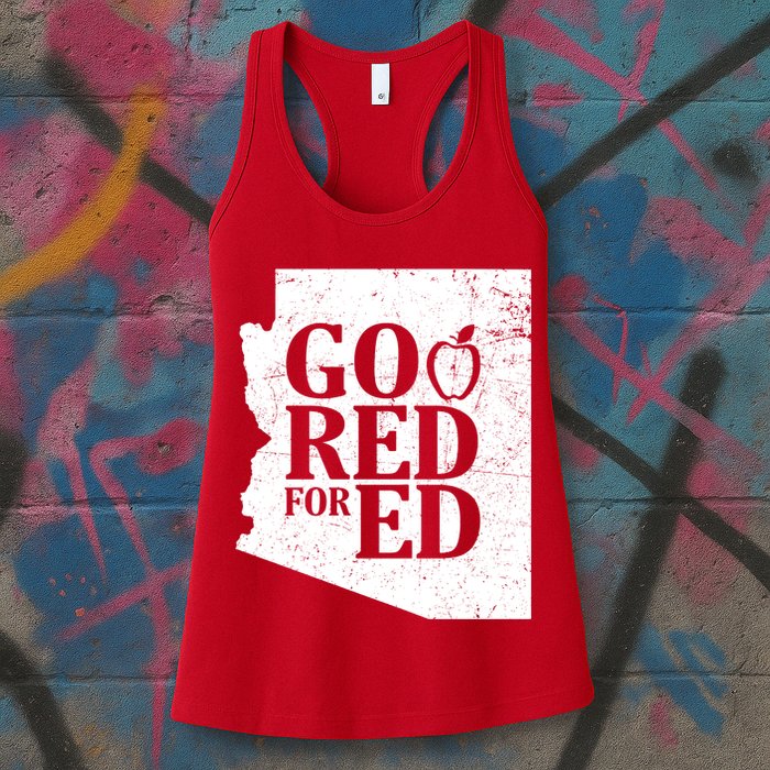 Go Red For Ed Distressed Womens Tank Top