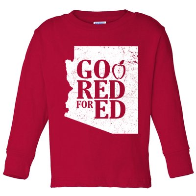 Go Red For Ed Distressed Toddler Long Sleeve Shirt