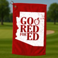 Go Red For Ed Distressed Golf Towel