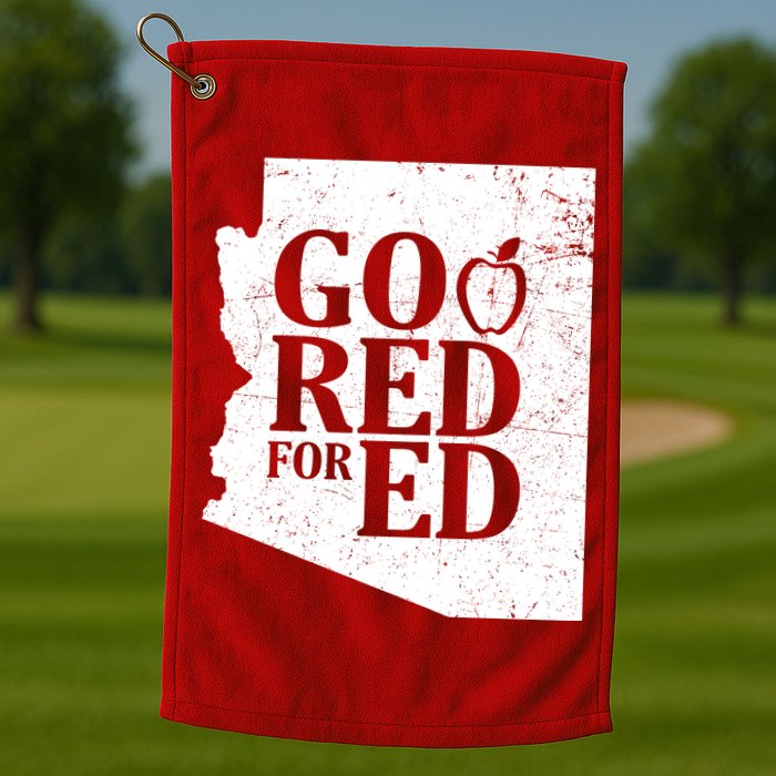 Go Red For Ed Distressed Golf Towel