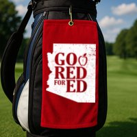 Go Red For Ed Distressed Golf Towel