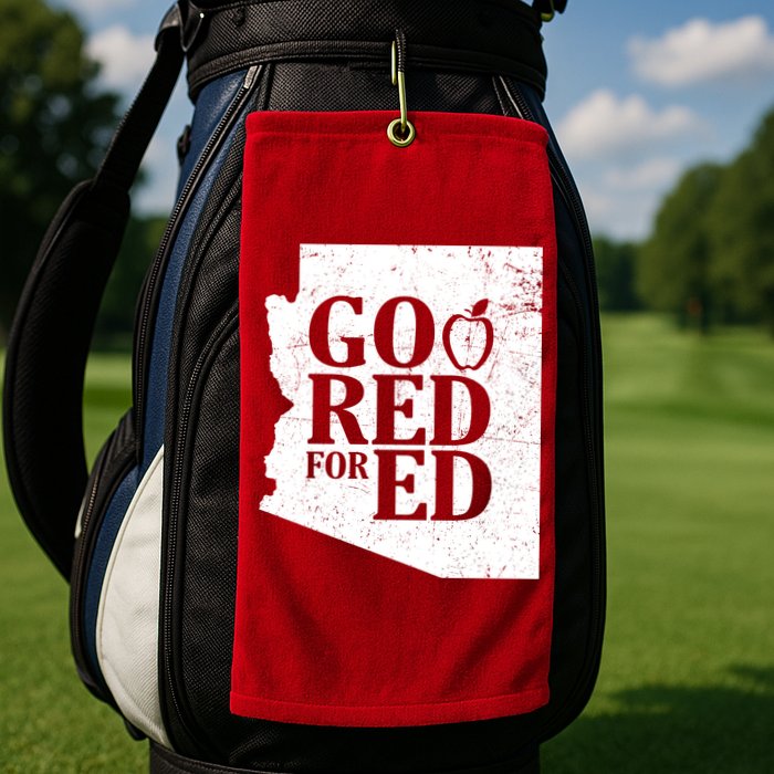 Go Red For Ed Distressed Golf Towel
