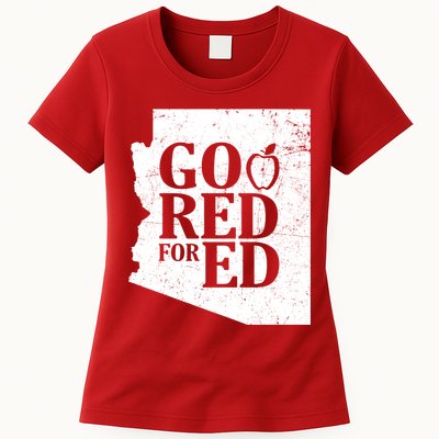 Go Red For Ed Distressed Womens T-Shirt