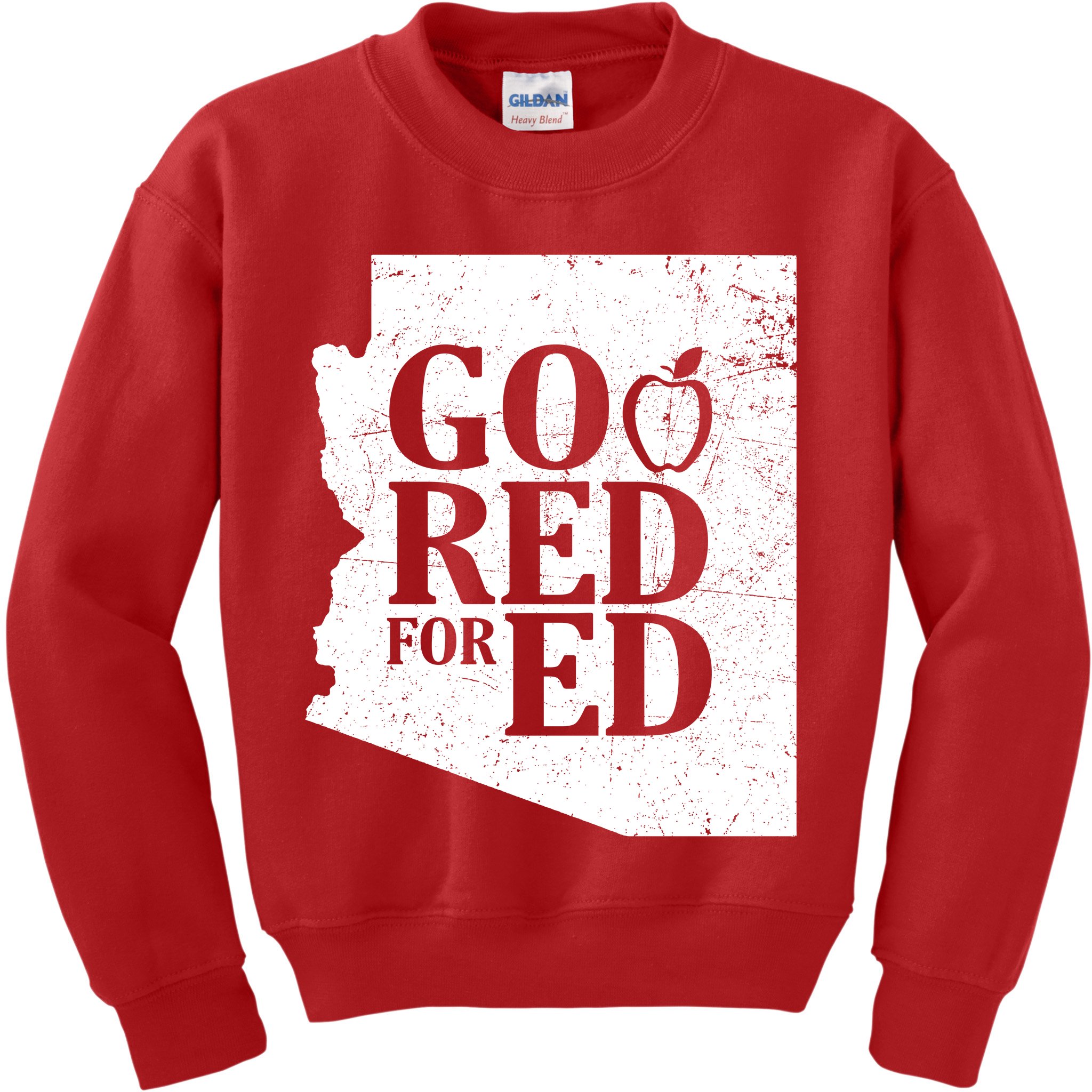 Go Red For Ed Distressed Kids Sweatshirt