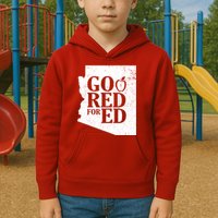 Go Red For Ed Distressed Kids Hoodie