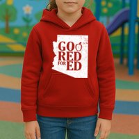 Go Red For Ed Distressed Kids Hoodie
