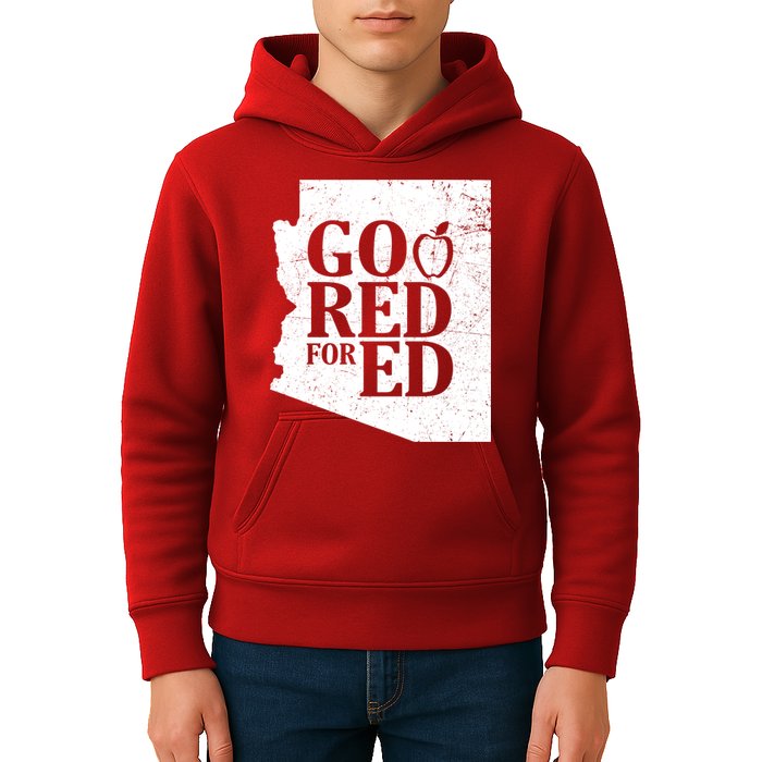 Go Red For Ed Distressed Kids Hoodie