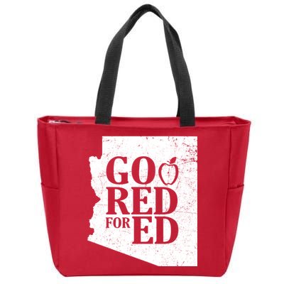 Go Red For Ed Distressed Zip Tote Bag