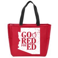 Go Red For Ed Distressed Zip Tote Bag