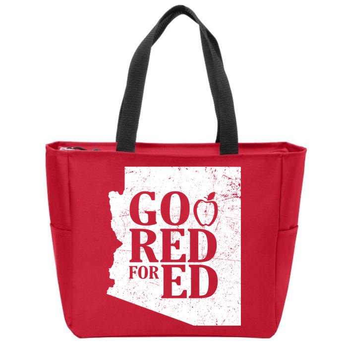 Go Red For Ed Distressed Zip Tote Bag