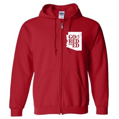 Go Red For Ed Distressed Full Zip Hoodie