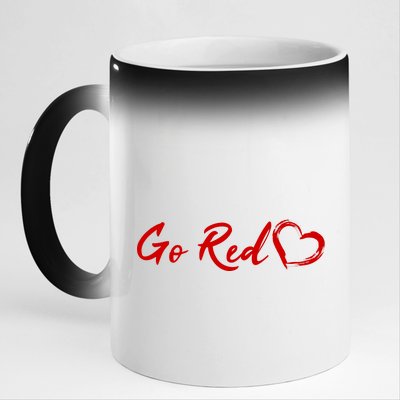 Go Red Heart Disease Awareness 11oz Black Color Changing Mug