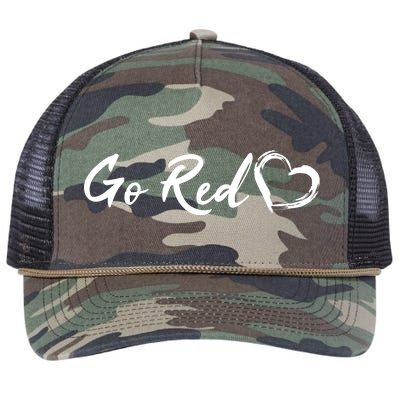 Go Red Heart Disease Awareness Retro Rope Trucker Hat Cap