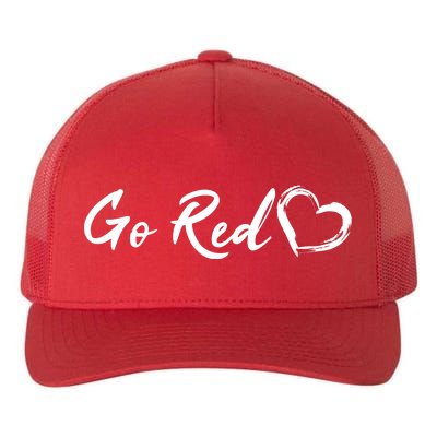 Go Red Heart Disease Awareness Yupoong Adult 5-Panel Trucker Hat