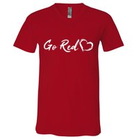 Go Red Heart Disease Awareness V-Neck T-Shirt