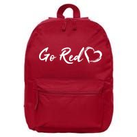 Go Red Heart Disease Awareness 16 in Basic Backpack