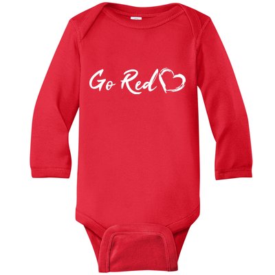 Go Red Heart Disease Awareness Baby Long Sleeve Bodysuit