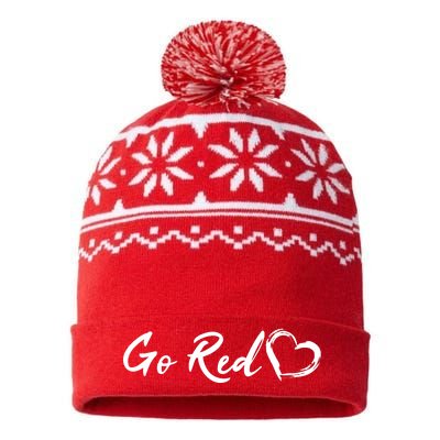 Go Red Heart Disease Awareness USA-Made Snowflake Beanie