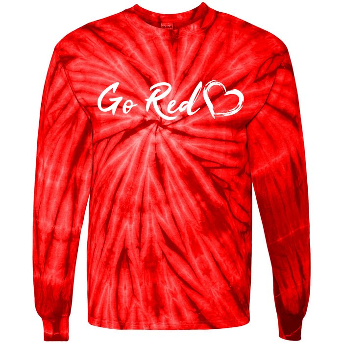 Go Red Heart Disease Awareness Tie-Dye Long Sleeve Shirt