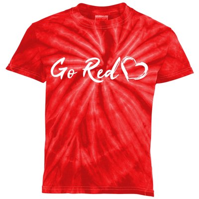 Go Red Heart Disease Awareness Kids Tie-Dye T-Shirt