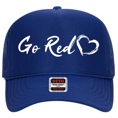 Go Red Heart Disease Awareness High Crown Mesh Back Trucker Hat