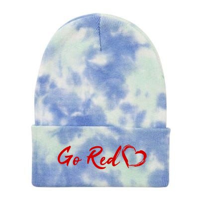 Go Red Heart Disease Awareness Tie Dye 12in Knit Beanie