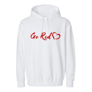 Go Red Heart Disease Awareness Garment-Dyed Fleece Hoodie