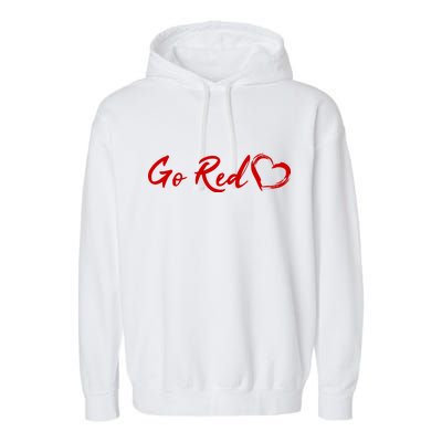 Go Red Heart Disease Awareness Garment-Dyed Fleece Hoodie