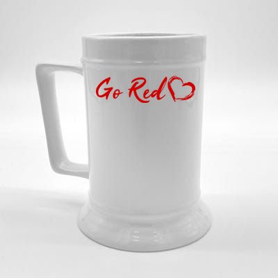 Go Red Heart Disease Awareness Beer Stein