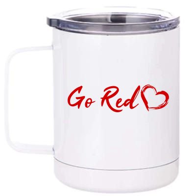 Go Red Heart Disease Awareness 12 oz Stainless Steel Tumbler Cup