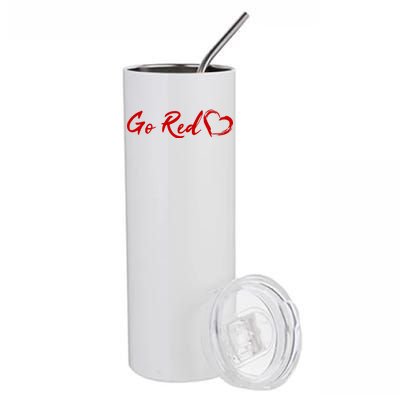 Go Red Heart Disease Awareness Stainless Steel Tumbler