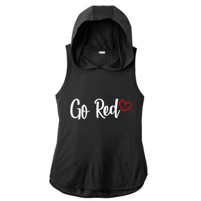 Go Red Heart Health Awareness Logo Ladies PosiCharge Tri-Blend Wicking Draft Hoodie Tank