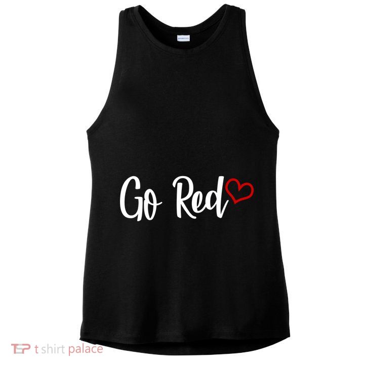 Go Red Heart Health Awareness Logo Ladies PosiCharge Tri-Blend Wicking Tank