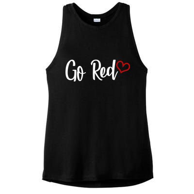 Go Red Heart Health Awareness Logo Ladies PosiCharge Tri-Blend Wicking Tank