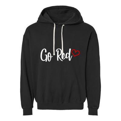 Go Red Heart Health Awareness Logo Garment-Dyed Fleece Hoodie