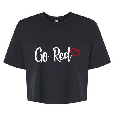 Go Red Heart Health Awareness Logo Bella+Canvas Jersey Crop Tee