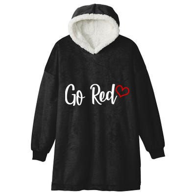 Go Red Heart Health Awareness Logo Hooded Wearable Blanket