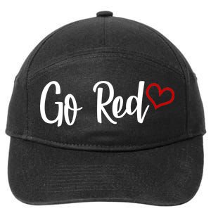 Go Red Heart Health Awareness Logo 7-Panel Snapback Hat