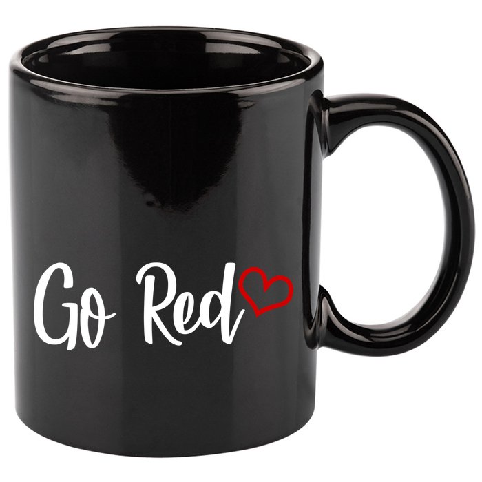 Go Red Heart Health Awareness Logo 11oz C Handle Ceramic Mug