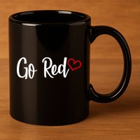Go Red Heart Health Awareness Logo 11oz C Handle Ceramic Mug