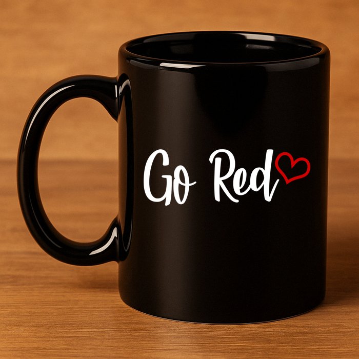 Go Red Heart Health Awareness Logo 11oz C Handle Ceramic Mug