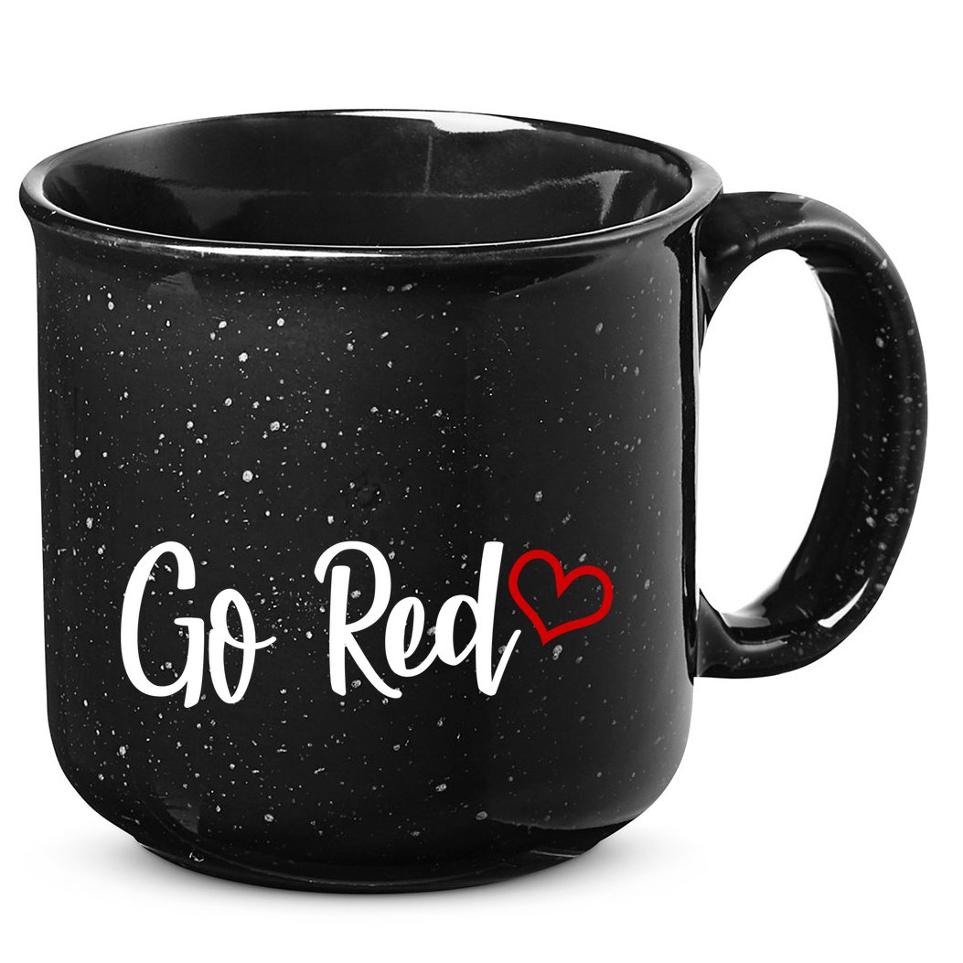 Go Red Heart Health Awareness Logo 15oz Campfire Ceramic Mug
